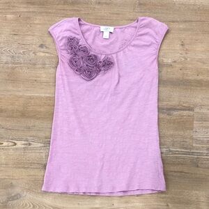 LOFT XXSP Dusty Lavender Embellished Women’s T-Shirt